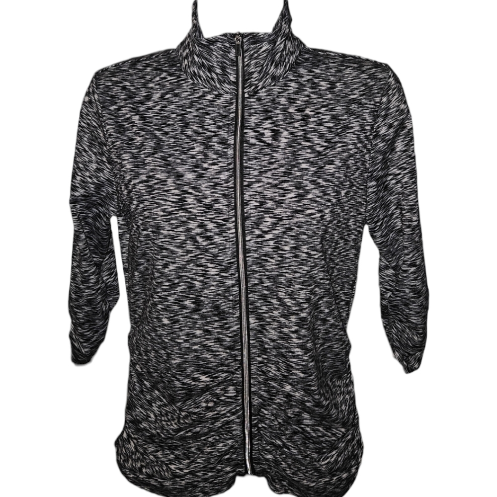Calvin Klein Performance Quick Dry Ruffled Athletic 3/4 Sleeve Jacket